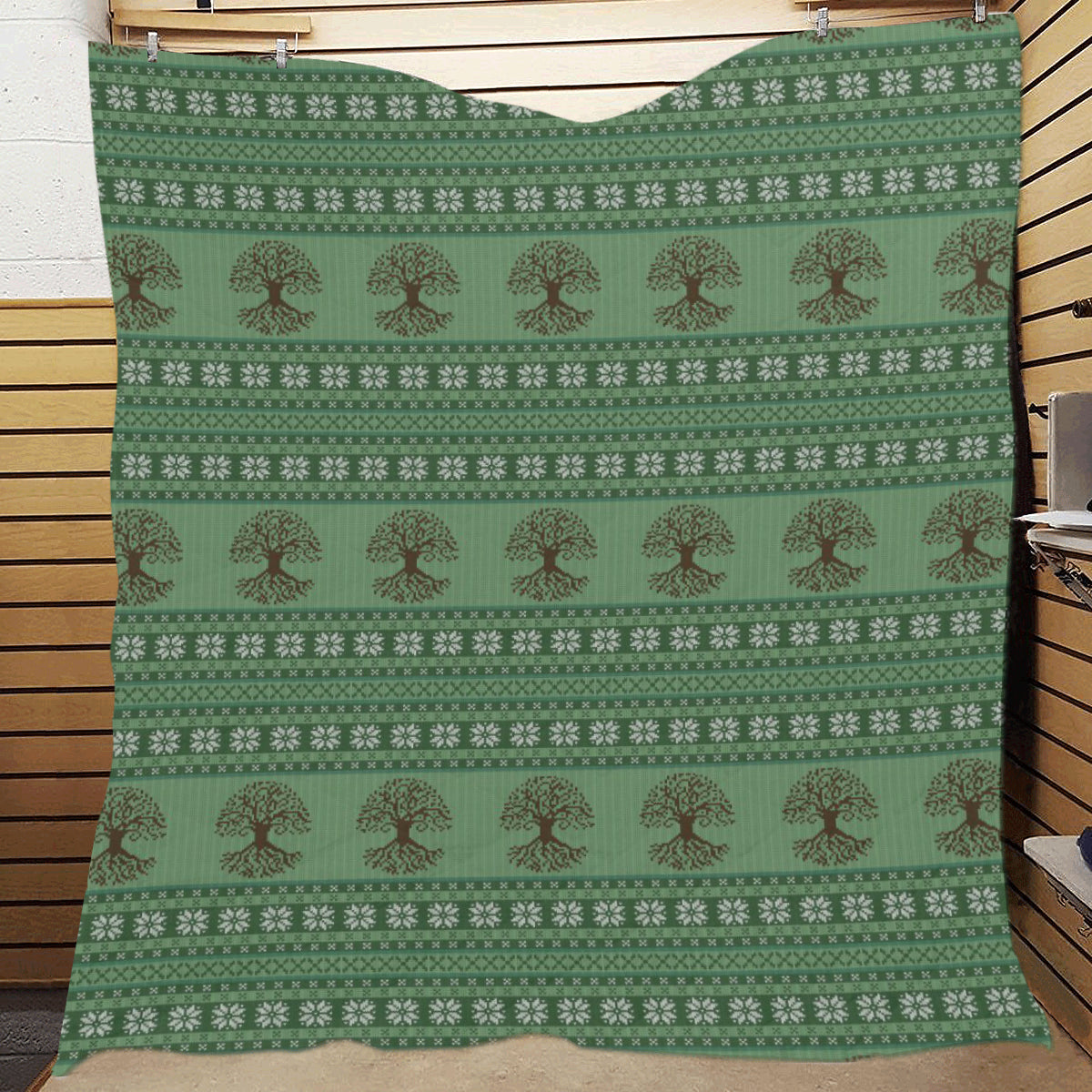 Celtic Pattern Print Design 09 Premium Quilt
