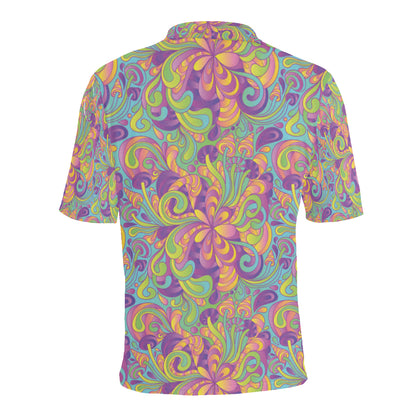 Psychedelic Mushroom Pattern Print Design A05 Men Polo Shirt