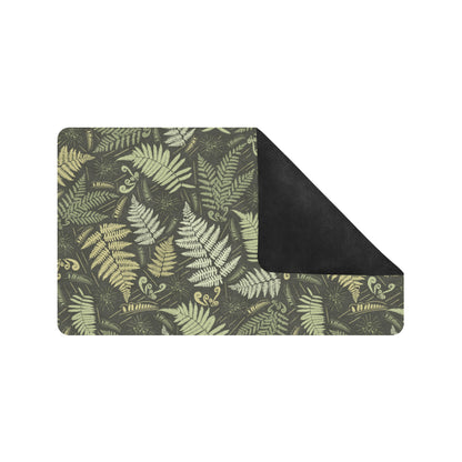 Fern Leave Green Print Pattern Rubber Doormat