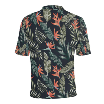 Bird Of Paradise Pattern Print Design BOP02 Men Polo Shirt
