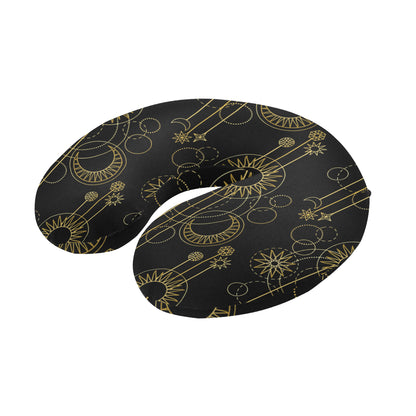 Moon Boho Style Pattern Print Design 01 U-Shaped Travel Neck Pillow