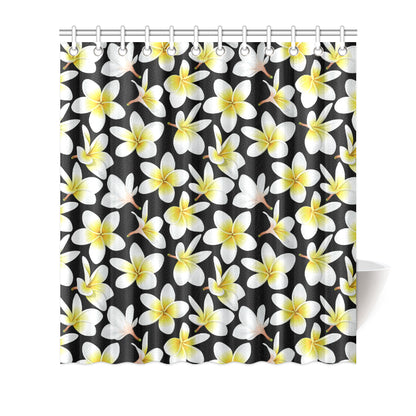 Yellow Plumeria Hawaiian Flowers Shower Curtain