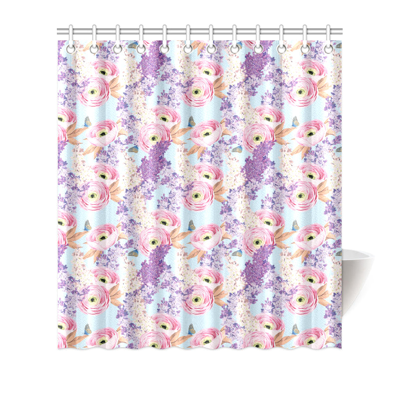 Lilac Pattern Print Design LI03 Shower Curtain