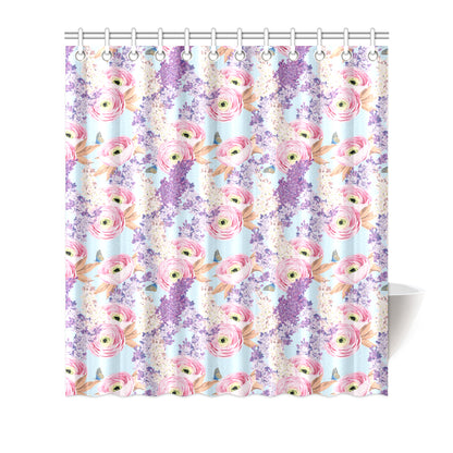Lilac Pattern Print Design LI03 Shower Curtain