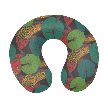 KOI Fish Pattern Print Design 01 U-Shaped Travel Neck Pillow