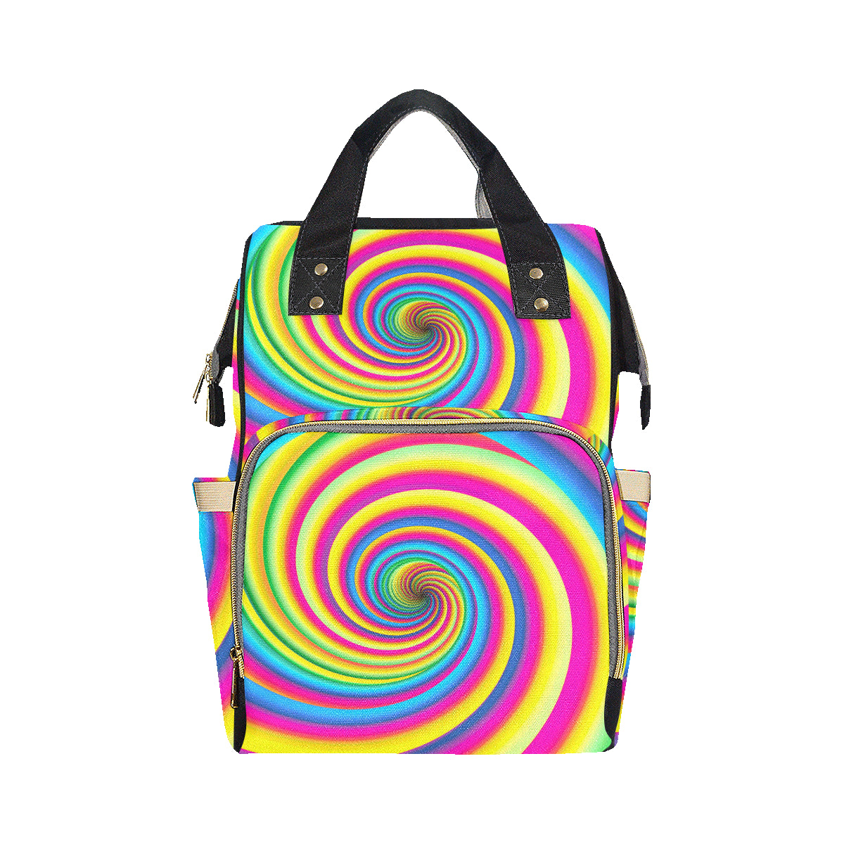 Vortex Twist Swirl Rainbow Design Diaper Bag Backpack