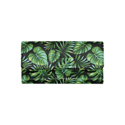 Palm Leaves Pattern Print Design PL013 Women's Trifold Wallet