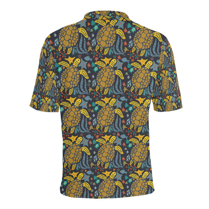 Sea Turtle Pattern Print Design T03 Men Polo Shirt