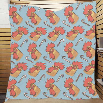Rooster Pattern Print Design A05 Premium Quilt