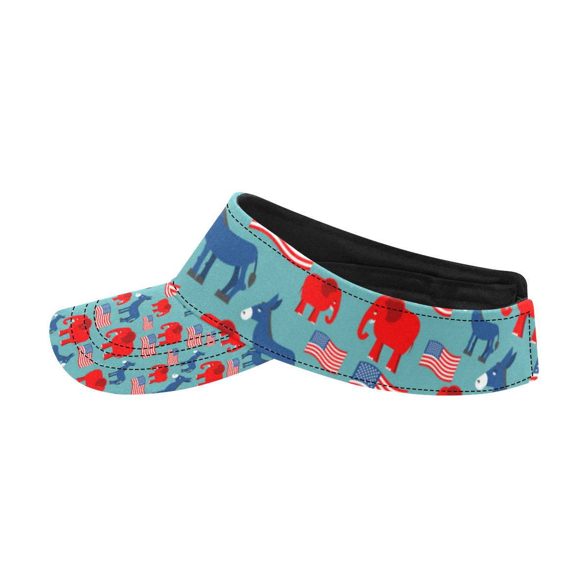 Donkey Red Elephant Pattern Print Design 03 Unisex Sun Visor