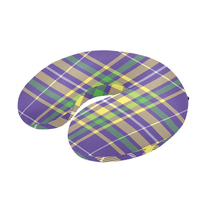 Mardi Gras Pattern Print Design 010 U-Shaped Travel Neck Pillow