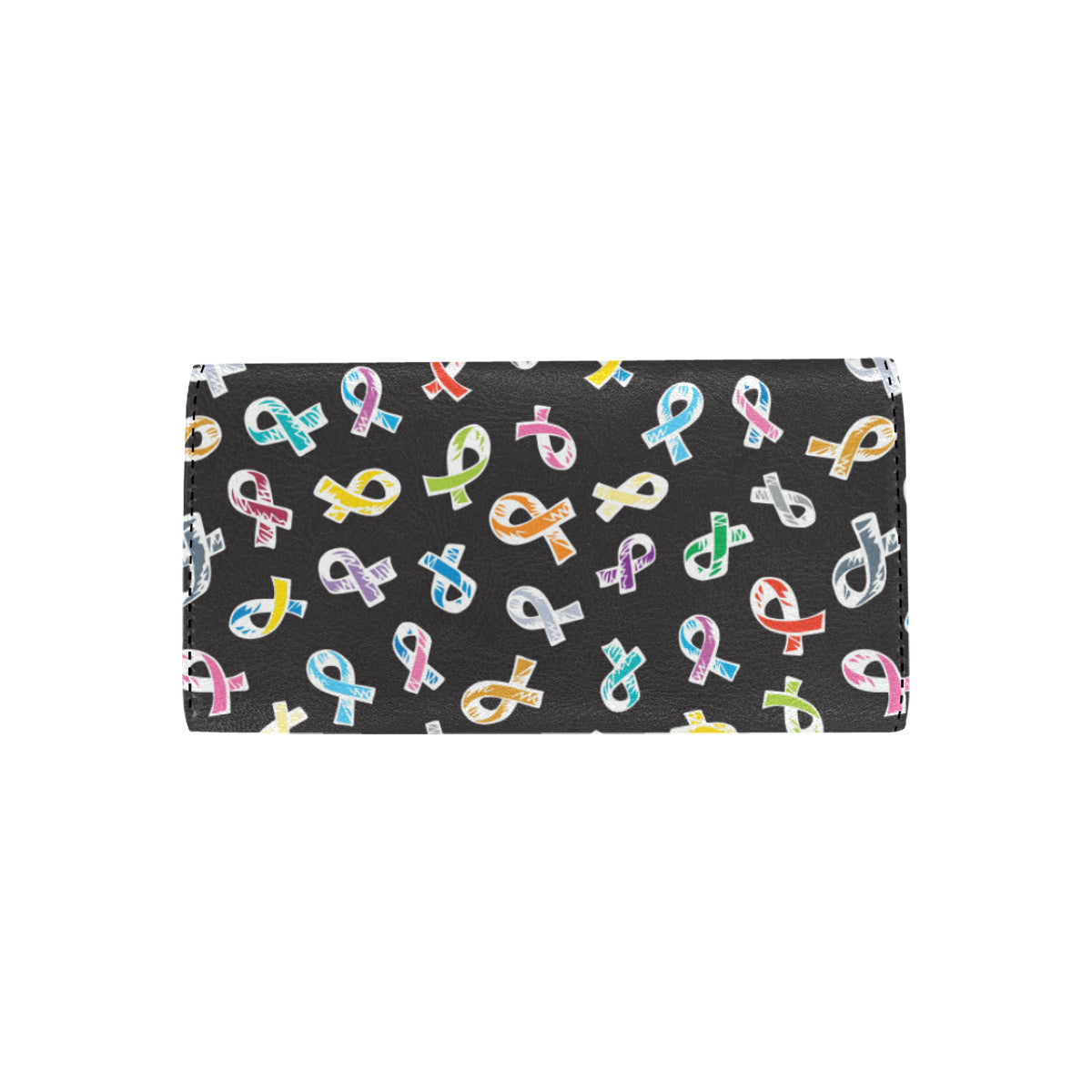Cancer Awareness Pattern Print Design 02 Women's Trifold Wallet