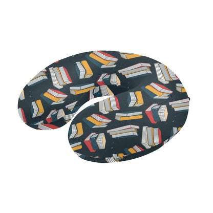 Book Pattern Print Design 07 U-Shaped Travel Neck Pillow