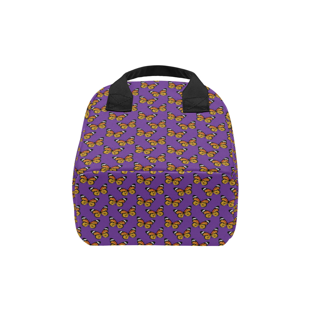 Monarch Butterfly Purple Print Pattern Insulated Lunch Bag