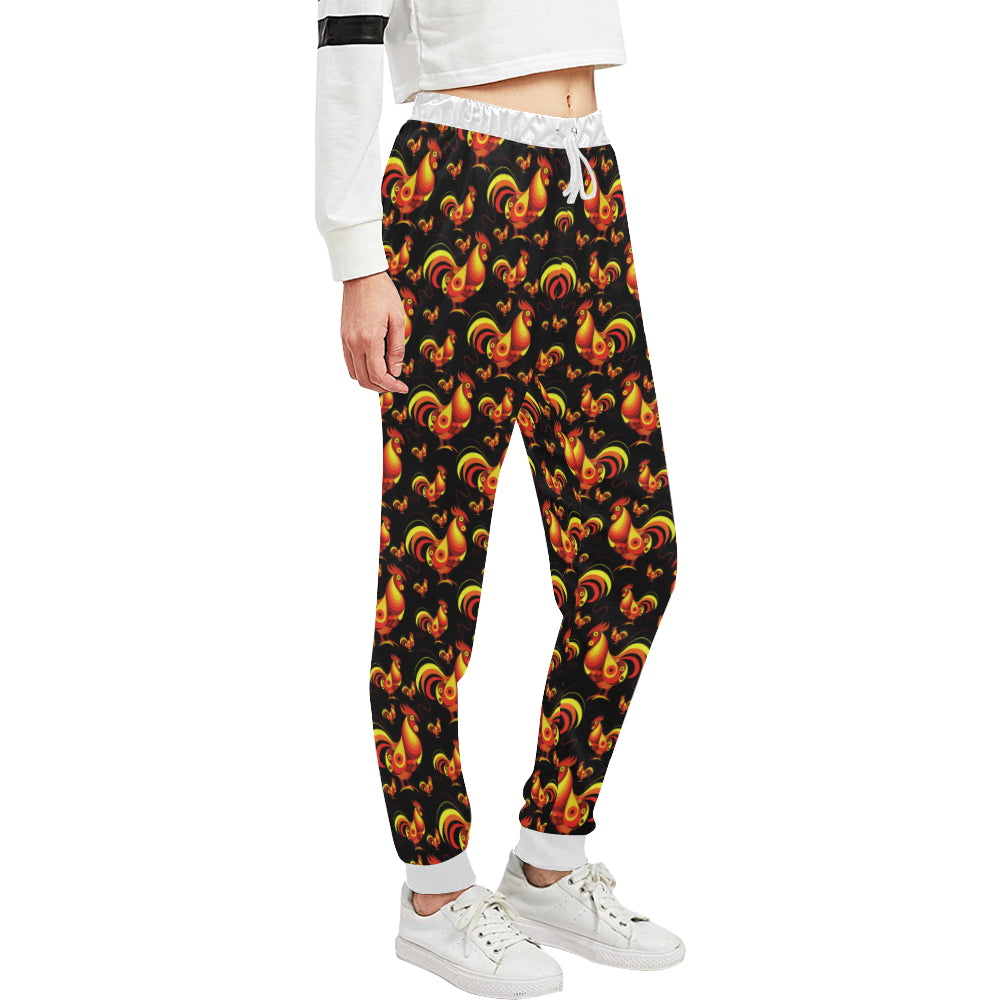 Rooster Print Themed Unisex Sweatpants