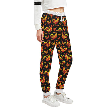 Rooster Print Themed Unisex Sweatpants