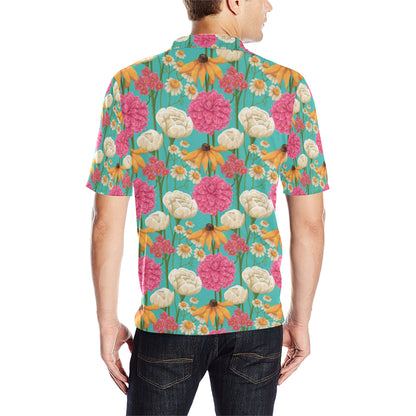 Summer Floral Pattern Print Design SF07 Men Polo Shirt