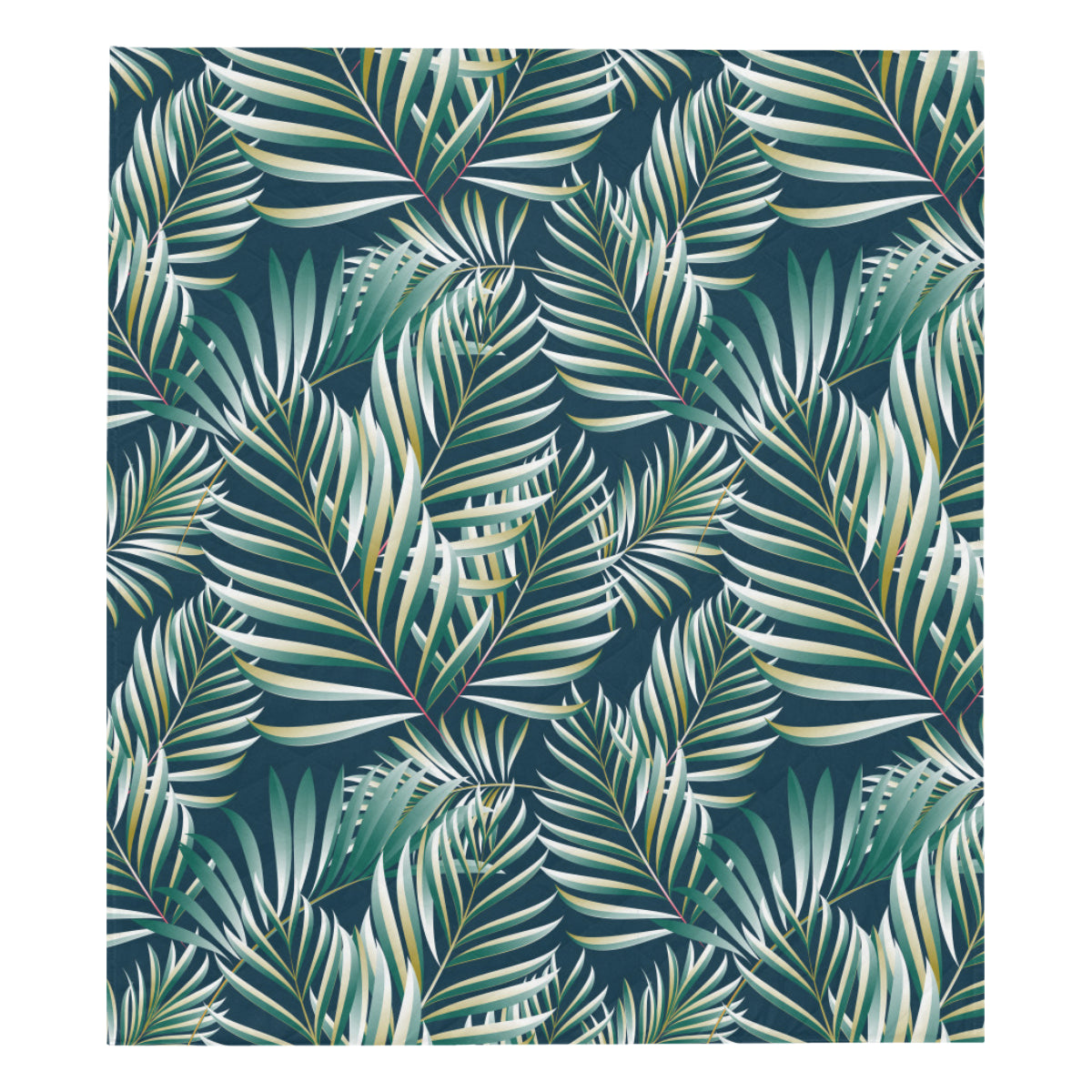 Sun Spot Tropical Palm Leaves Premium Quilt