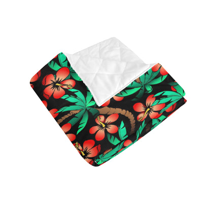 Hawaiian Themed Pattern Print Design H022 Premium Quilt