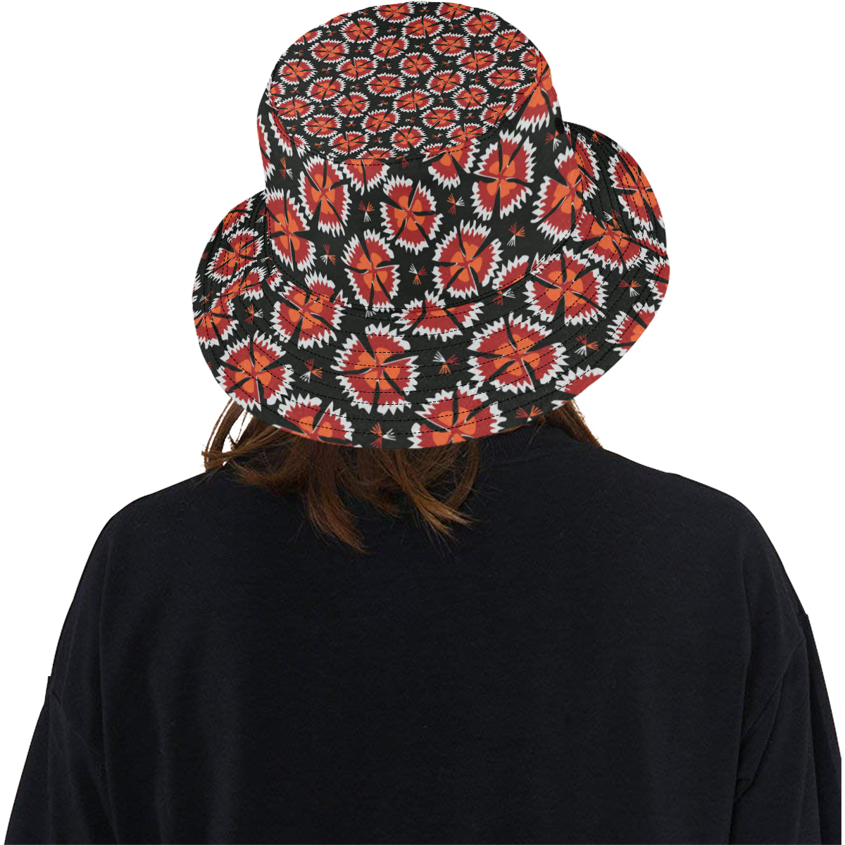 Carnations Pattern Print Design CN03 Unisex Bucket Hat