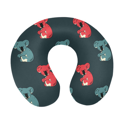 Koala Pattern Print Design 02 U-Shaped Travel Neck Pillow