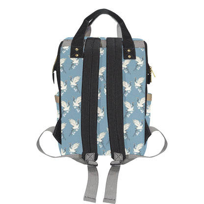 Crane Pattern Print Design 05 Diaper Bag Backpack