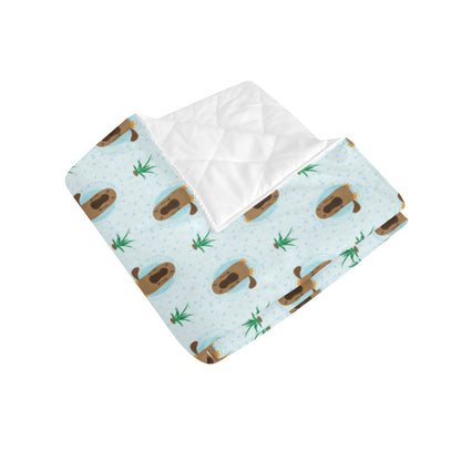 Platypus Pattern Print Design A04 Premium Quilt