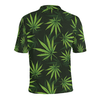 Pot Leaf Pattern Print Design A03 Men Polo Shirt