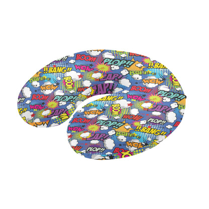 Comic Book Pattern Print Design 02 U-Shaped Travel Neck Pillow