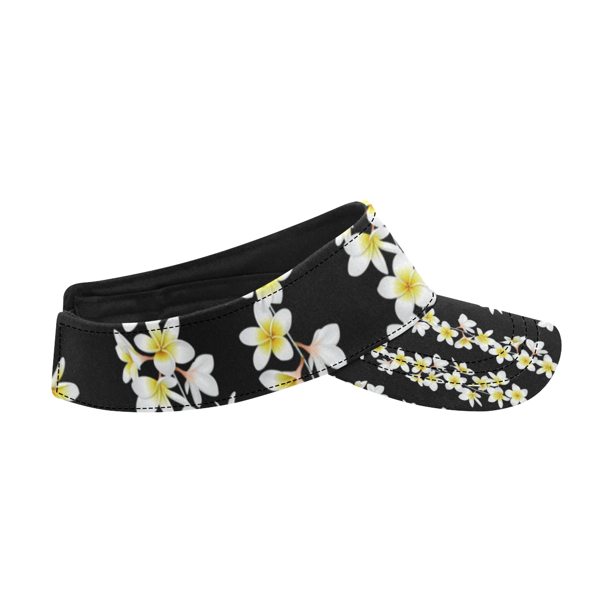 White Plumeria Pattern Print Design PM08 Unisex Sun Visor