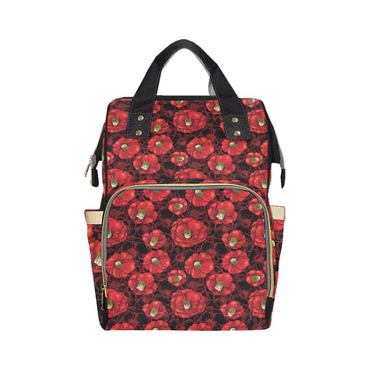 Camellia Pattern Print Design CM06 Diaper Bag Backpack