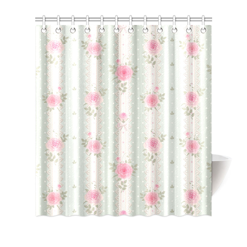 Rose Pattern Print Design RO016 Shower Curtain