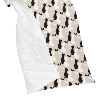 Cat Pattern Print Design 04 Premium Quilt