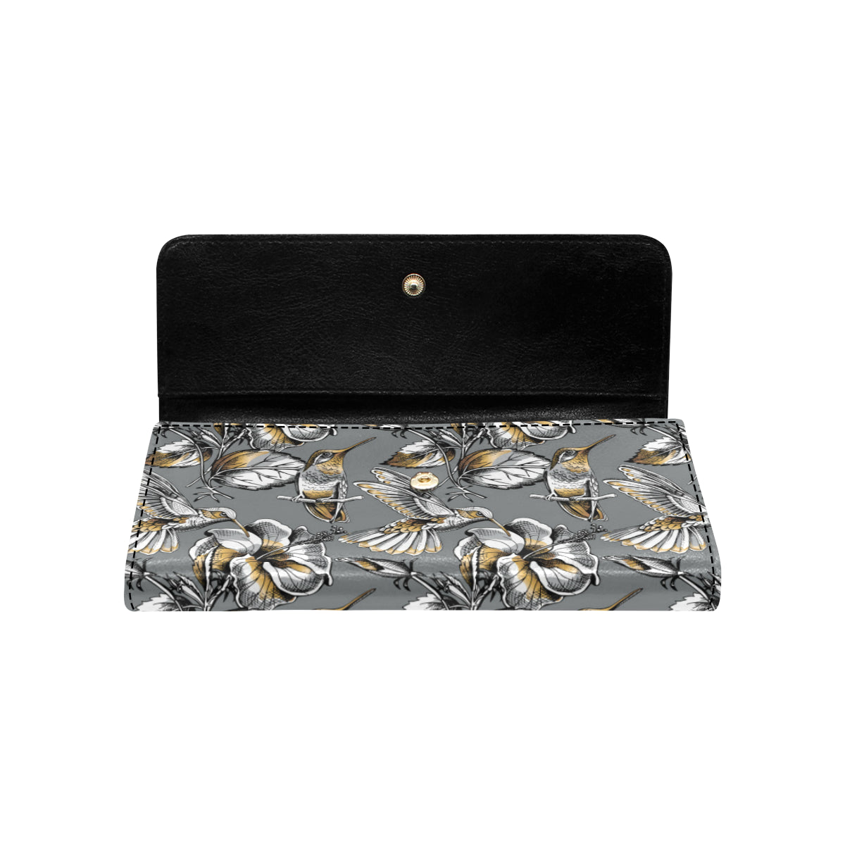 Hummingbird Pattern Print Design 02 Women's Trifold Wallet