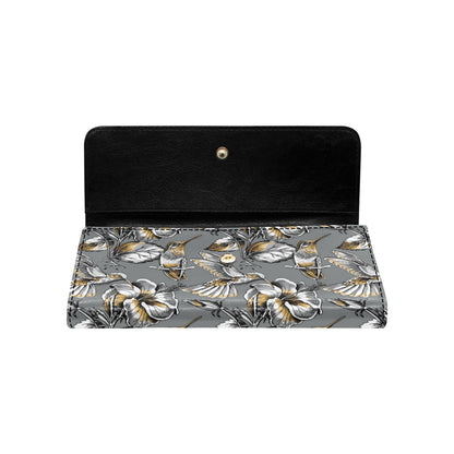 Hummingbird Pattern Print Design 02 Women's Trifold Wallet