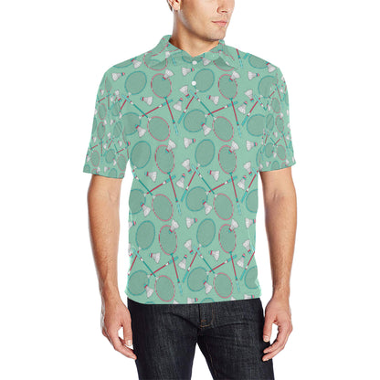 Badminton Pattern Print Design 05 Men Polo Shirt