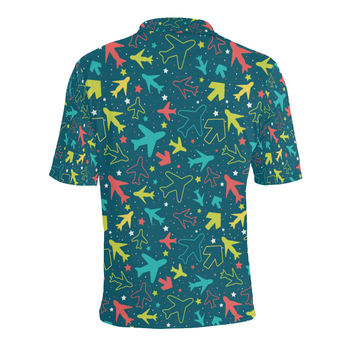 Airplane Pattern Print Design 05 Men Polo Shirt