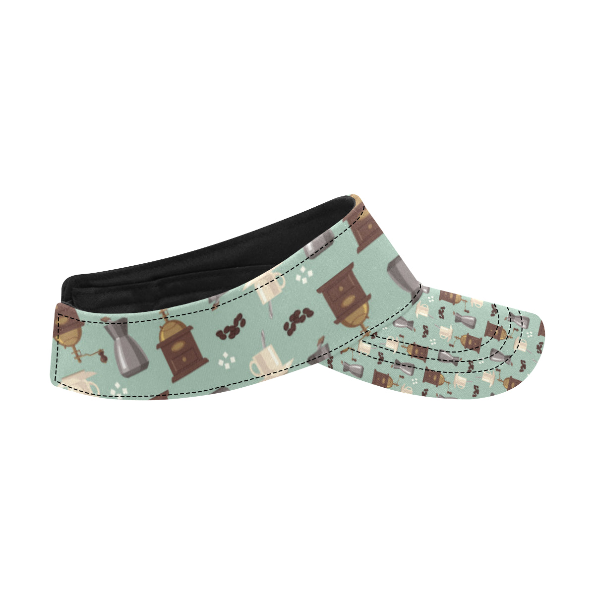 Coffee Pattern Print Design 04 Unisex Sun Visor