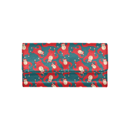 Chimpanzee Pattern Print Design 04 Women's Trifold Wallet