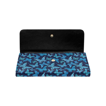 Butterfly Pattern Print Design 03 Women's Trifold Wallet