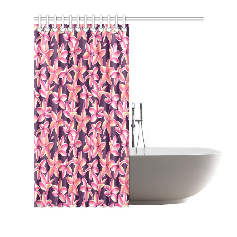 Purple Plumeria Pattern Print Design PM010 Shower Curtain
