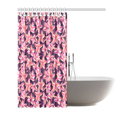 Purple Plumeria Pattern Print Design PM010 Shower Curtain