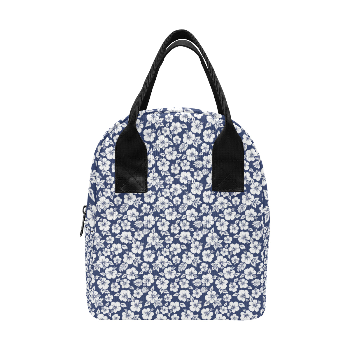 Hibiscus Blue Hawaiian Flower Style Insulated Lunch Bag