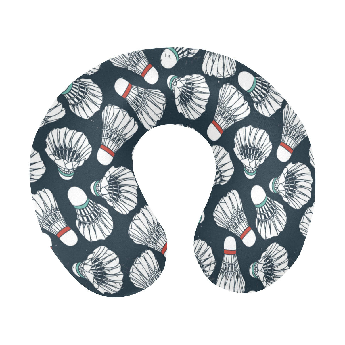 Badminton Ball Pattern Print Design 01 U-Shaped Travel Neck Pillow