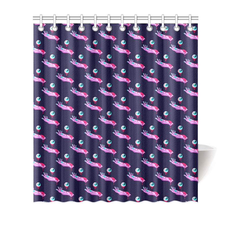 Zombie Pink Hand Design Pattern Print Shower Curtain