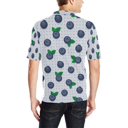 Blueberry Pattern Print Design BB02 Men Polo Shirt