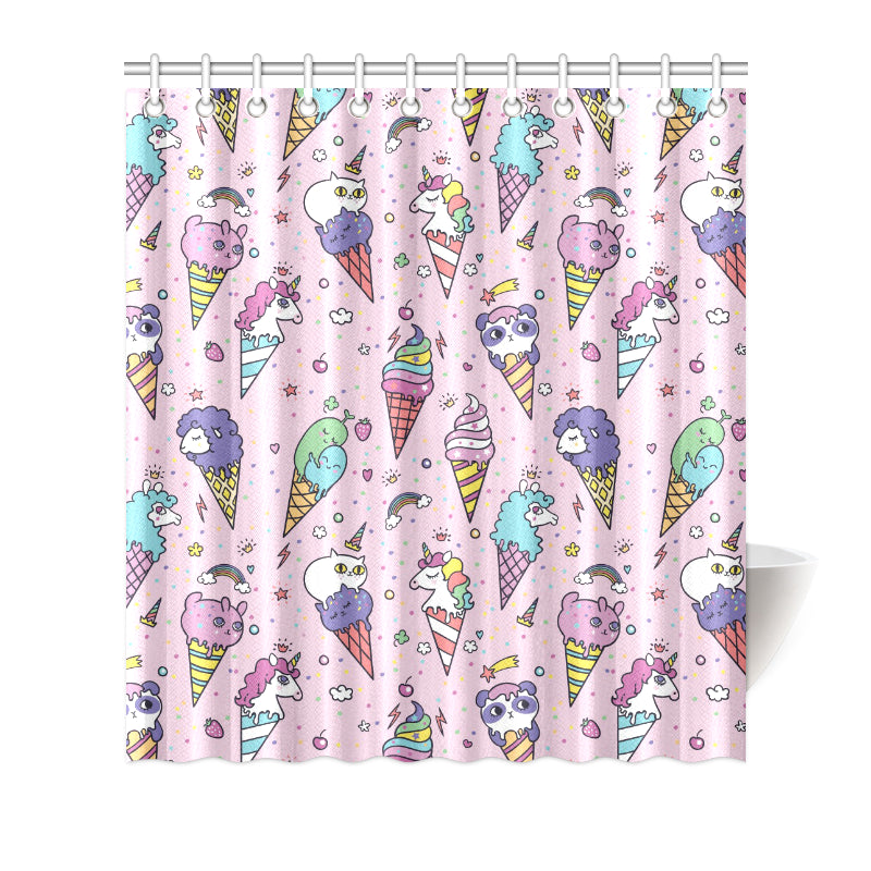 Ice Cream Pattern Print Design IC05 Shower Curtain