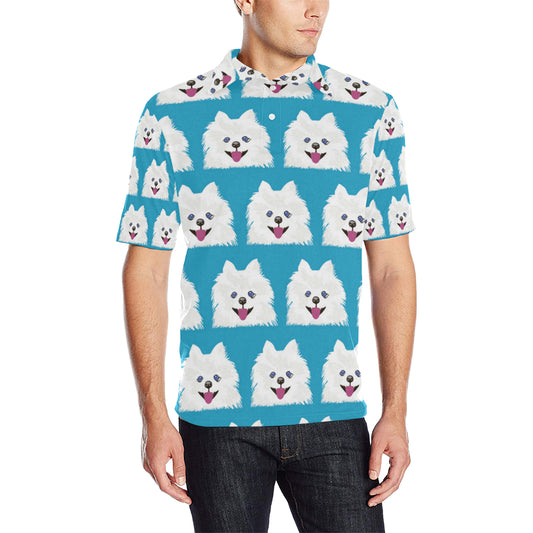 Pomeranians Pattern Print Design A05 Men Polo Shirt