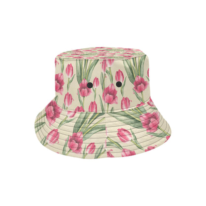 Tulip Pink Pattern Print Design TP06 Unisex Bucket Hat