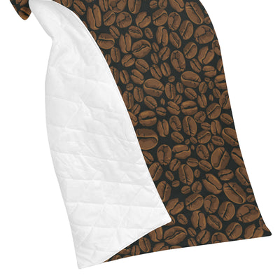 Coffee Pattern Print Design 01 Premium Quilt